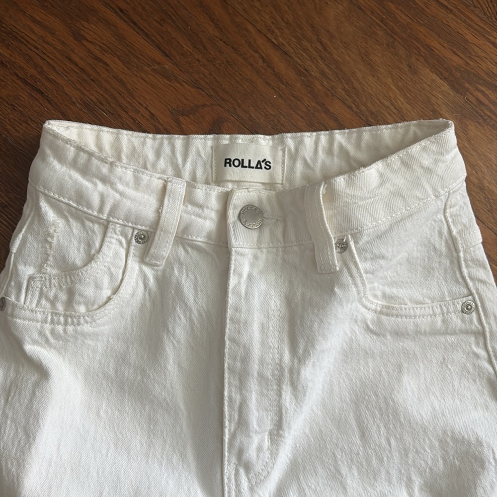 ROLLA'S White High Rise Slim Dusters - Picture 2 of 6
